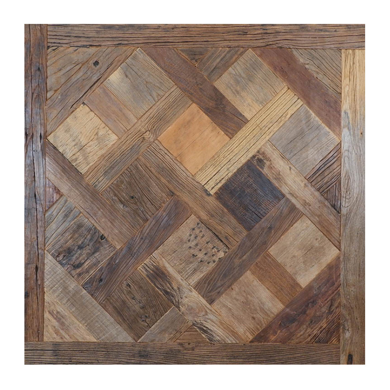 Interior design reclaimed wood tile and versailles parquet wood flooring