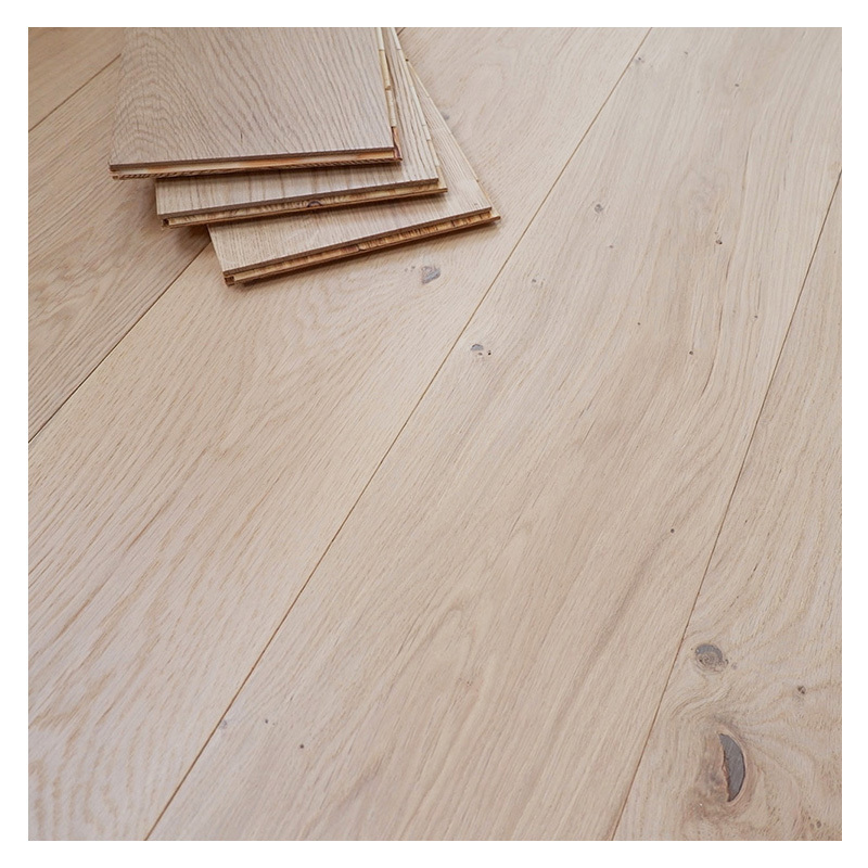 European quality 220 mm wide plank hardwood flooring white oak for home