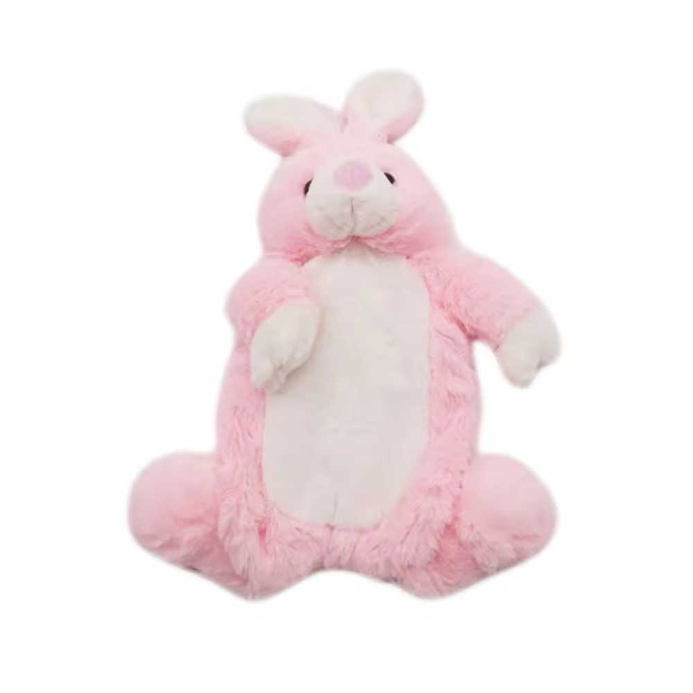 Cute Pink Rabbit toy  rubber hot water bottle with faux fur cover hand warmer for kids