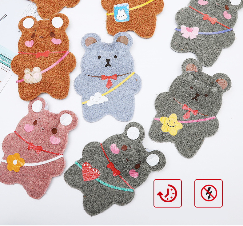 Multi - pattern can be customized design water - filling hot water bag mini teddy hand - warming hot water bottle