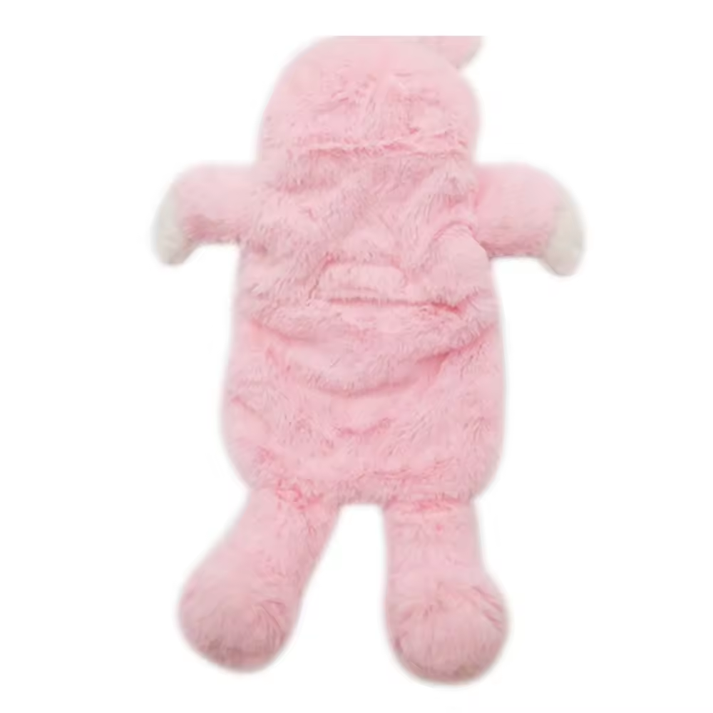 Cute Pink Rabbit toy  rubber hot water bottle with faux fur cover hand warmer for kids