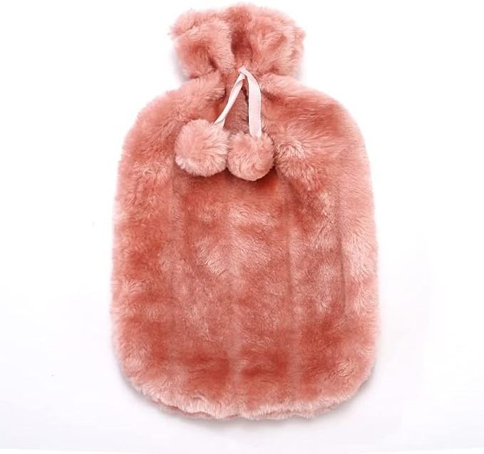 Hot-selling Hot Water Bottle with Faux Fur cover 2L Natural Rubber Hot Water Bag Kruik