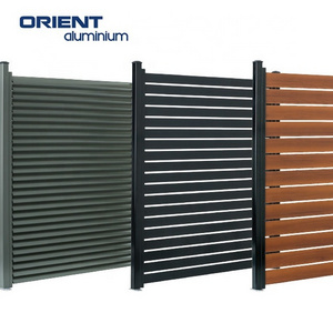 Aluminum Horizontal Slat Fence Panels for garden yard balcony modern metal fence home design