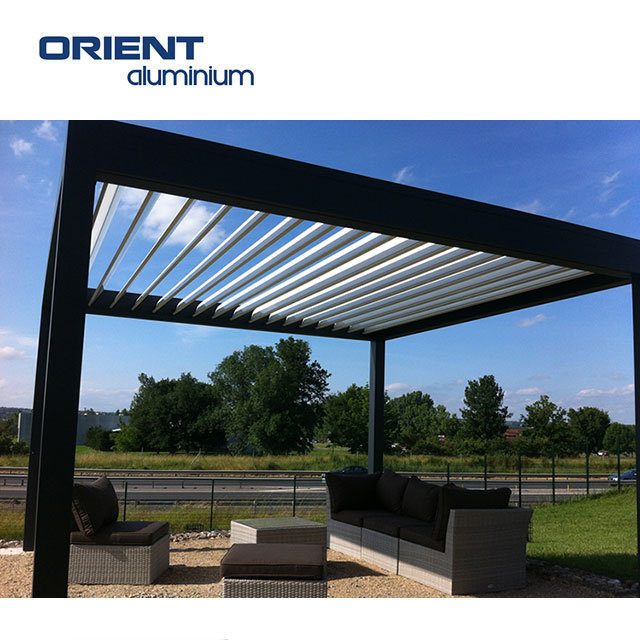 Garden Bioclimatique Building Aluminium  4*6 Bracket Outdoor Swimming Pool Louver Roof Pergola With Mosquito Nets