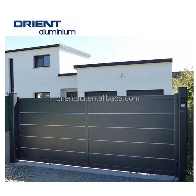 Wholesale Factory Aluminum Swing Gates Driveway Remote Control Aluminum Gates Driveway And Private Aluminum Fence Gate