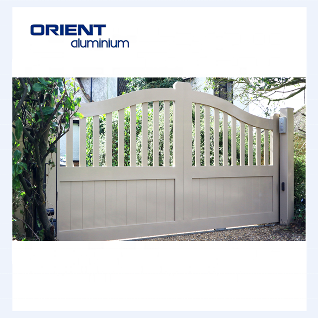 New design European house residential garden driveway aluminium double swing gate privacy electric motor curved sliding gate