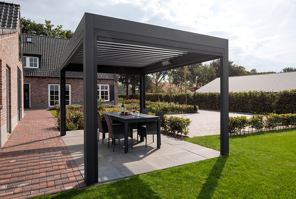 pergola with lights and remote blinds gazebo for garden waterproof wood pergola modern motorized opening roof garden pergola