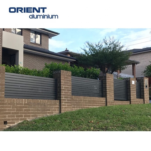 Orient factory Custom cheap aluminium garden slat fence