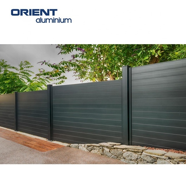 Orient factory Custom cheap aluminium garden slat fence