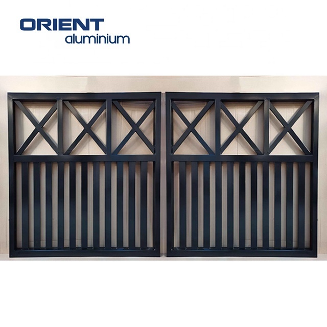 double door grill main gate Low Price Villa Luxury Aluminum panels gate Main grill designs Backyard entry double doors