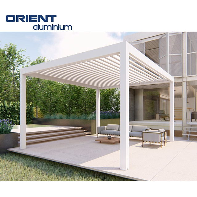 Manual Automatic Adjustable Louvre Roof System Gazebo Pergola Aluminium Bioclimatic Pergola Louver Roof Aluminium Pergola Kit