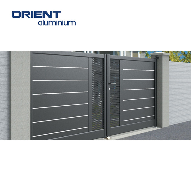 2017 Aluminium walk through gate sliding gates modern wrought iron gate