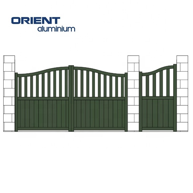 Custom Modern Design Automatic Pedestrian Walkway Aluminum Single Swing Gate