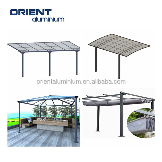 Outdoor Wall Mounted Electric Roof Louver Metal Gazebo Solar Pergola Covers Gazebo