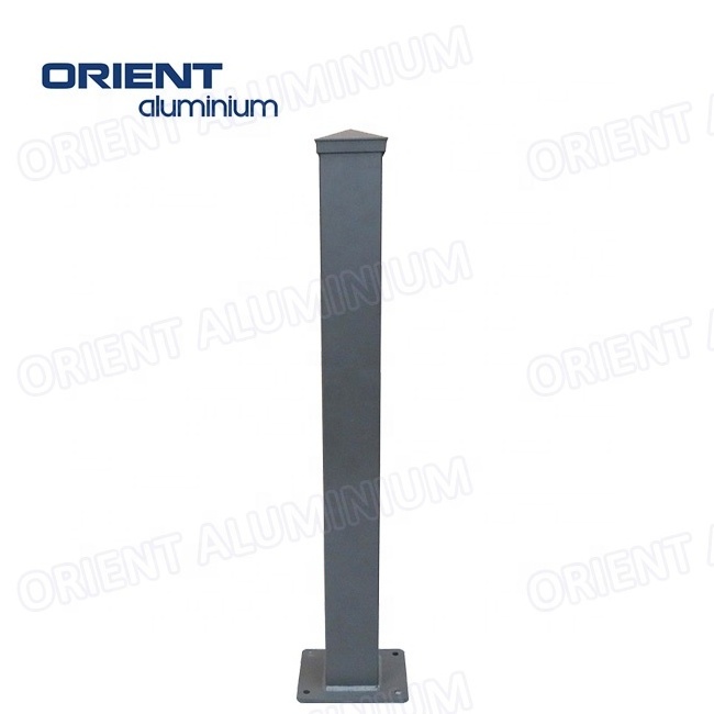 hot sale black aluminum fence post good quality aluminum fence slot post aluminum post for fence with slide slot