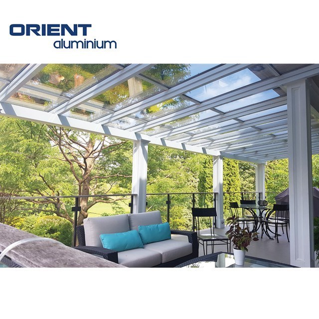 Factory Sale Prefabricated Aluminum Frame Gable Sunroom Low-e Glass Roof For Patio Typhoon Resistant And Waterproof