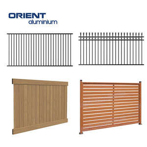 3 Rails Metal Fence Residential Privacy Heavy Duty Cladding Fencing Manufacturer Vertical Slats Barrier Wall Fence Panels Design