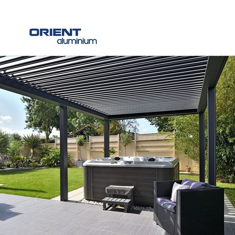 3x3 4x4 PC Coated Waterproof Louver Roof System Kits Motorised Aluminum Pergola Outdoor Gazebo