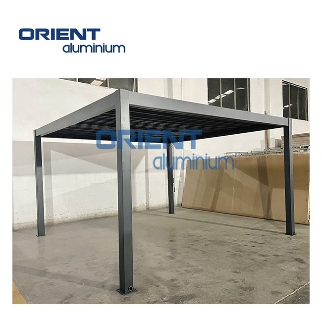 Garden building aluminum pergola roof louver garden pavilion gazebo outdoor 3x4 with glass sliding door aluminium outdoor