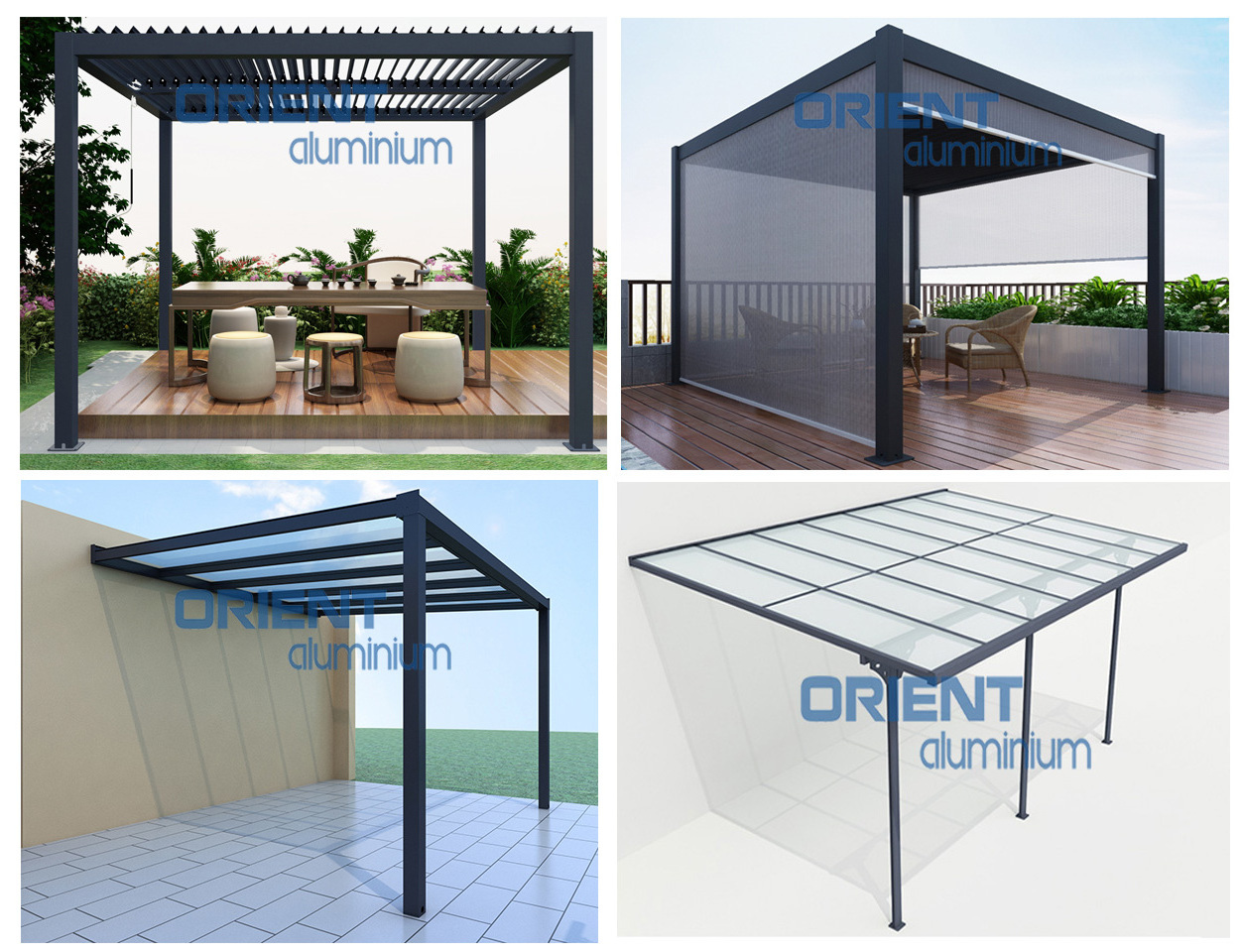 Waterproof Pergola Leisure Garden Motorized Louvered Roof Aluminium Gazebo Outdoor aluminum pergola parts