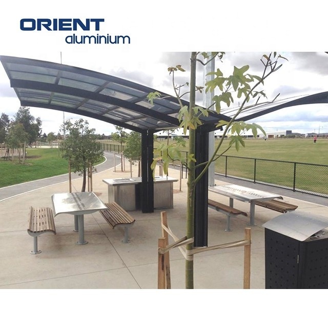 modern single slope cantilever aluminum carport sun  shade polycarbonate  aluminium carports