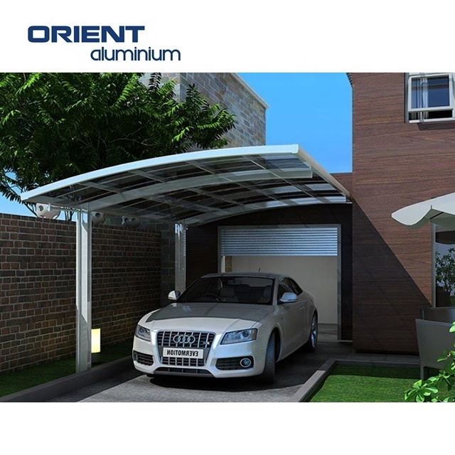 modern single slope cantilever aluminum carport sun  shade polycarbonate  aluminium carports