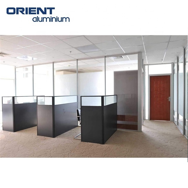 Modular System Design Custom Aluminum Frame Glass Office Room Divider Wall Partition