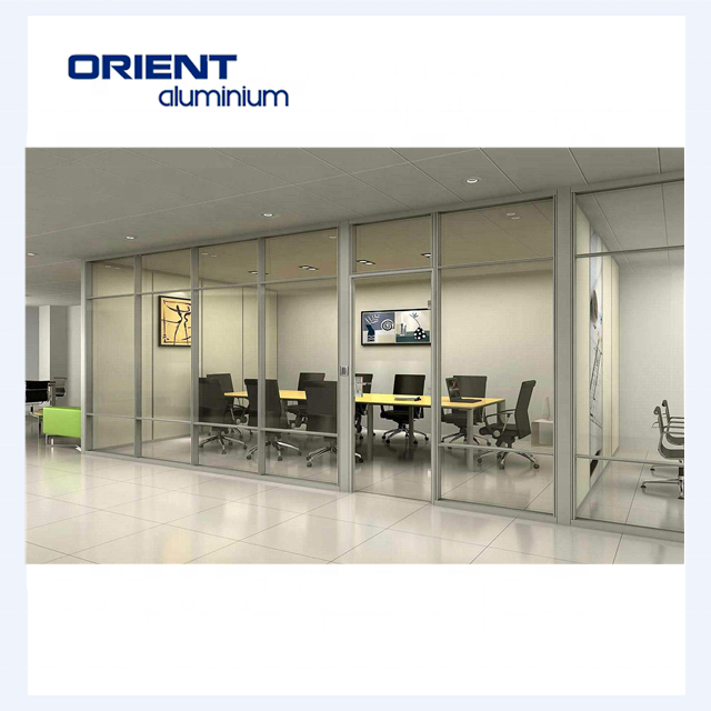 Modular System Design Custom Aluminum Frame Glass Office Room Divider Wall Partition