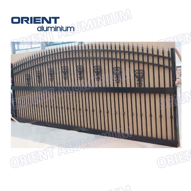 aluminium simple design tubular boundary wall gate design from china indian style house main gate design