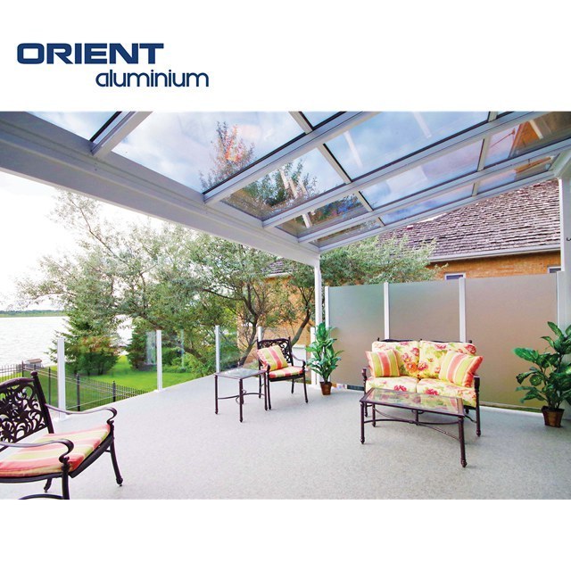 Factory Sale Prefabricated Aluminum Frame Gable Sunroom Low-e Glass Roof For Patio Typhoon Resistant And Waterproof