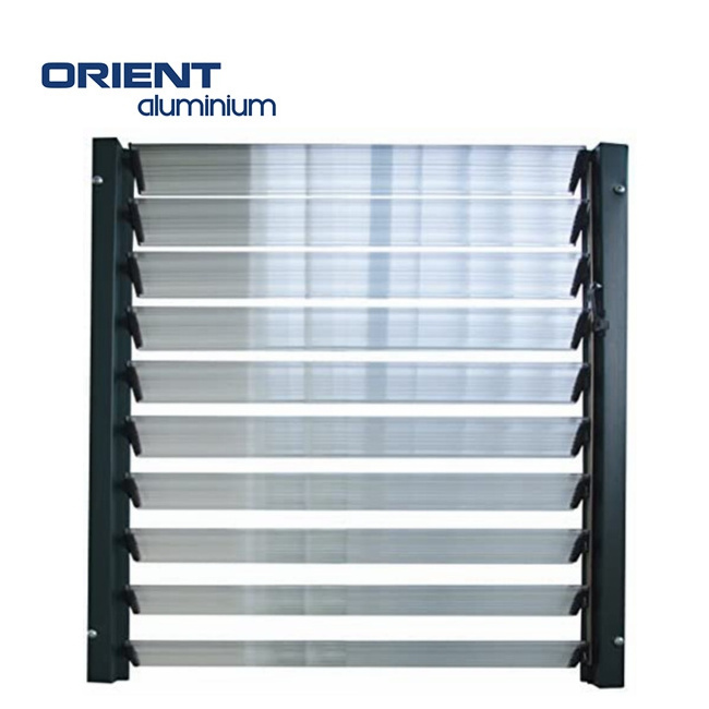 Hurricane proof impact resistance  Aluminum Frame Tempered Glass Louvers Window Louvre Jalousie Window