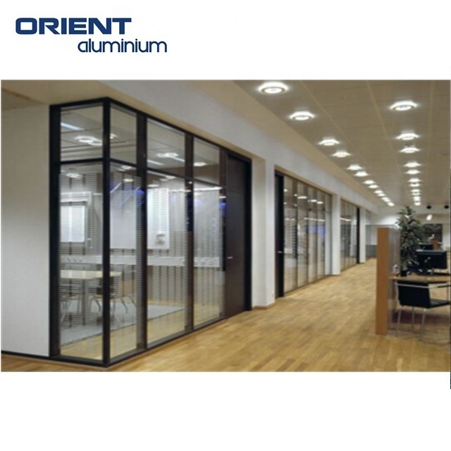 Modular System Design Custom Aluminum Frame Glass Office Room Divider Wall Partition