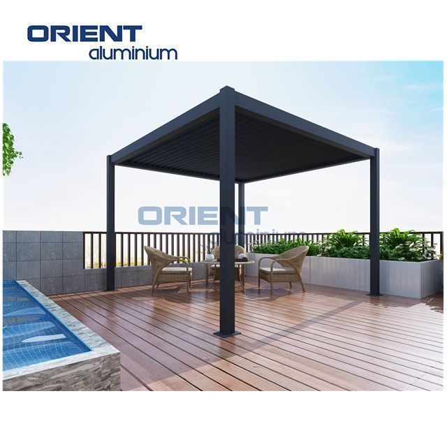 Customized size louvered pergola 6063 pergolas and gazebos with full accessories