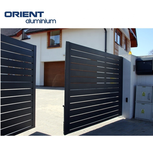 motorized aluminium double swing driveway gates with all accessories