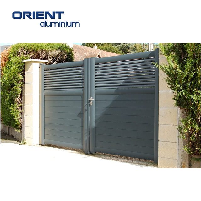 Hot sale Aluminum Modern Aluminum  Gate Design Retractable Sliding Louver Gate