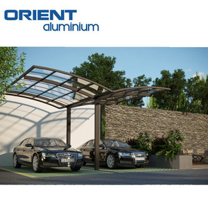 Orient Aluminum double carport with polycarbonate roof aluminium carport with powder coated colors