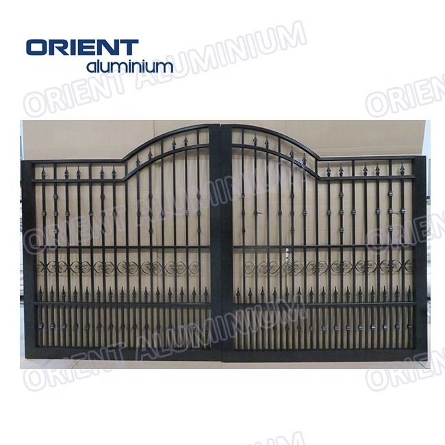 new designs courtyard aluminium art flower fencing folding doors expandable driveway arm house grill door aluminum gate factory