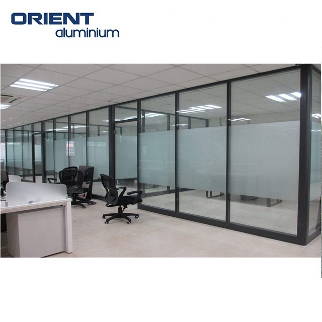 Modular System Design Custom Aluminum Frame Glass Office Room Divider Wall Partition