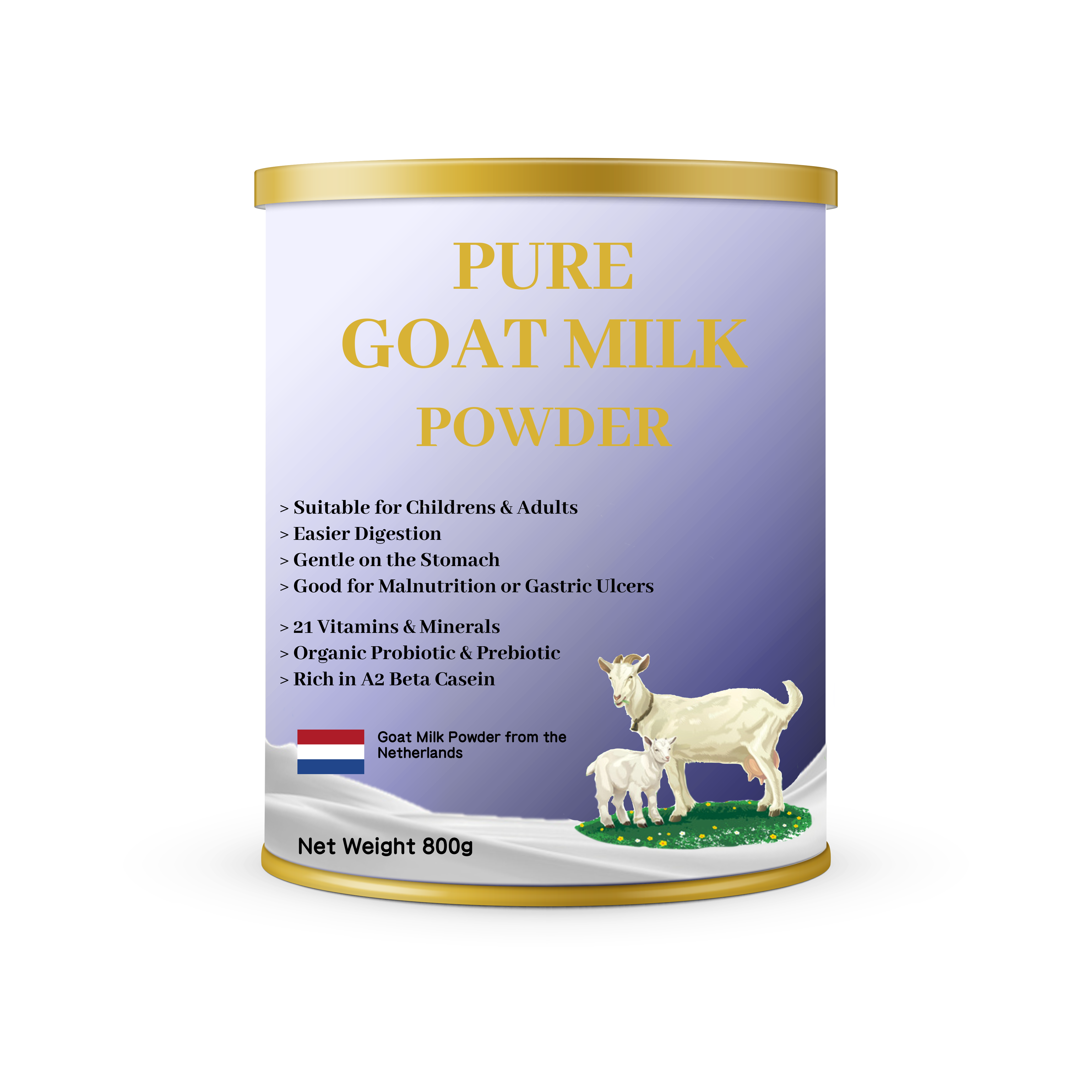 Awesome Premium Quality 800g Pure Goat Milk Powder No Added Sugar No Preservative Good For Health Ready For Export Malaysia