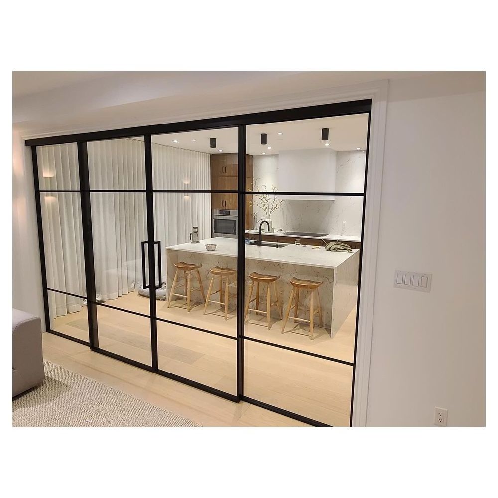 Most Selling Slim Profiles Swing Glass Doors Frame Sliding Luxury Slim  Glass Door