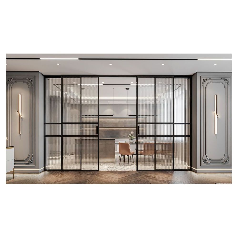 Most Selling Slim Profiles Swing Glass Doors Frame Sliding Luxury Slim  Glass Door