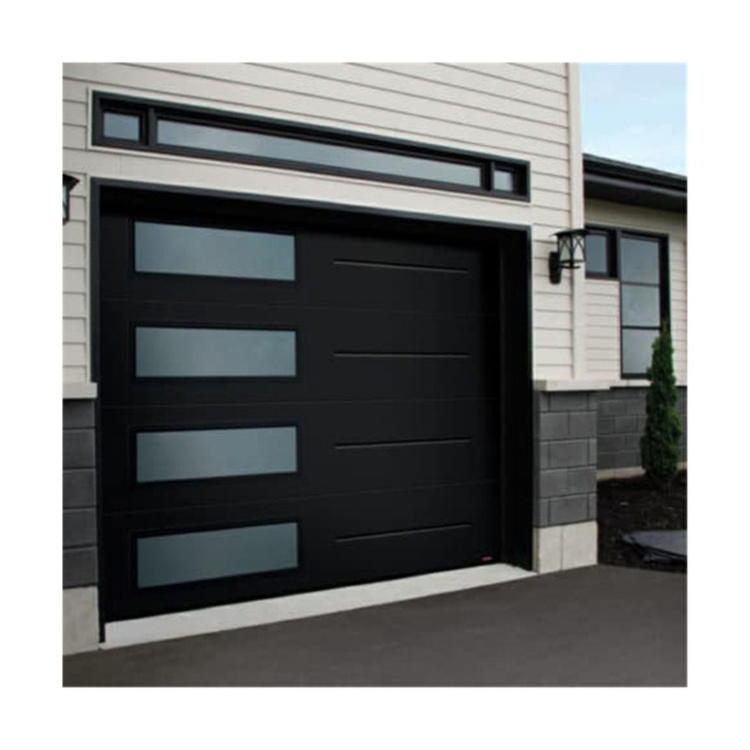 Master Well Hot Sale Automatic Contemporary Residential Aluminum Tempered Plexiglass Overhead Garage Doors For Homes