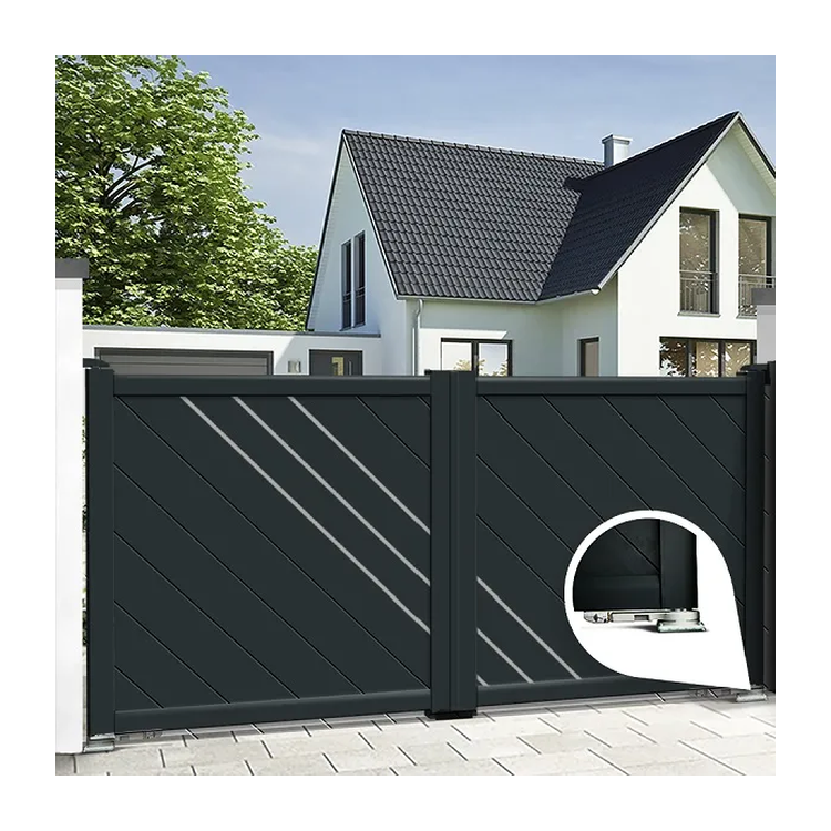 Prima Factory Aluminium Double Swing Driveway Gate and Private Garden Aluminum Fence