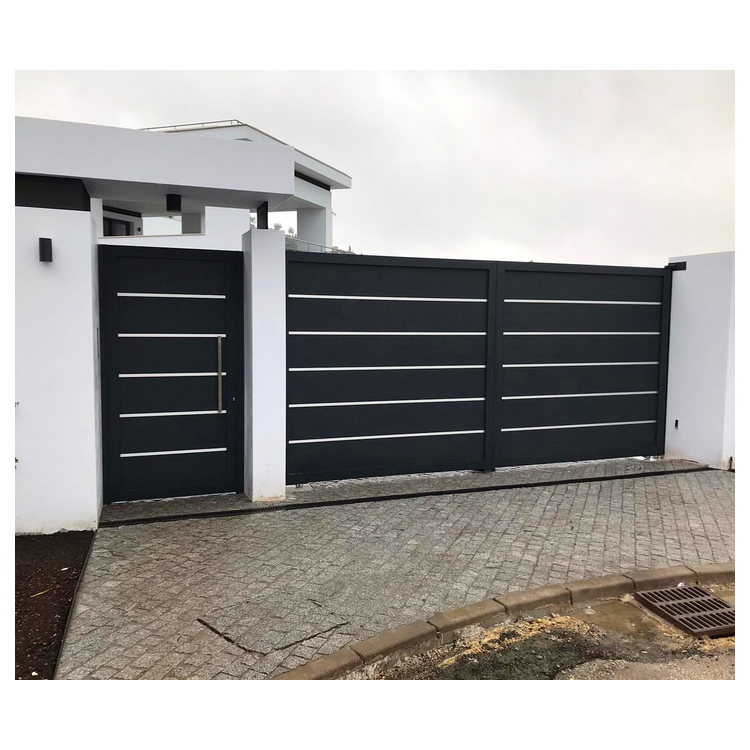 Prima Factory Aluminium Double Swing Driveway Gate and Private Garden Aluminum Fence