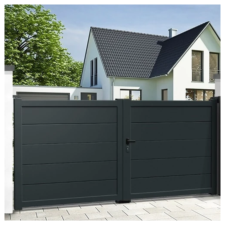 Prima Factory Aluminium Double Swing Driveway Gate and Private Garden Aluminum Fence