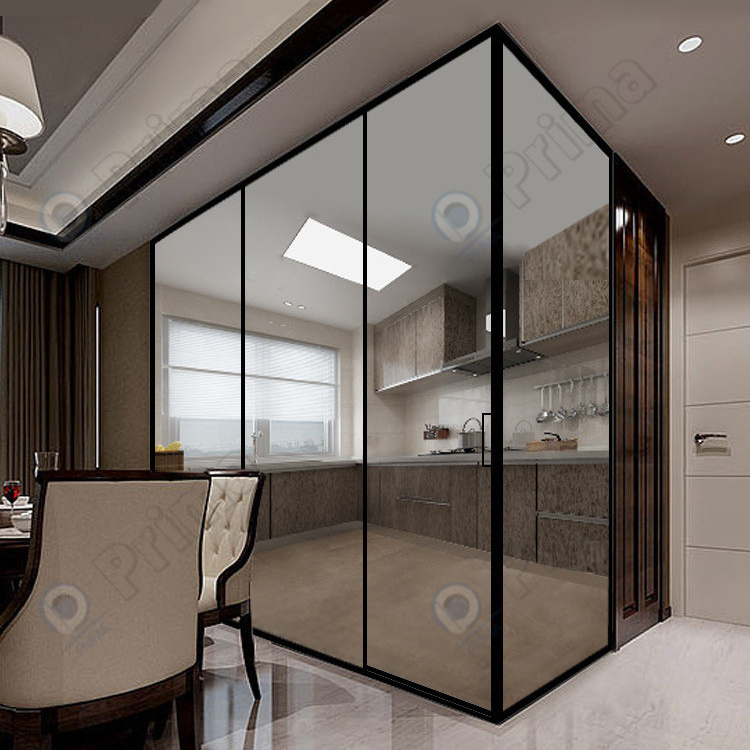 customized modern simple design interior aluminum channel glass partition office glass wall partitions