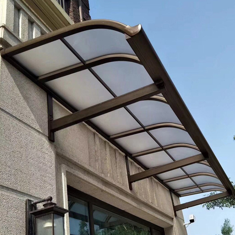 waterproof sunshade R shape balcony cover awning window canopy tent outdoor polycarbonate roofing sheet