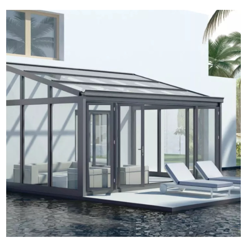 Freestanding Insulated Enclosed Glass Sunroom House 4 Season Solarium Sunroom Retractable Portable Sunroom