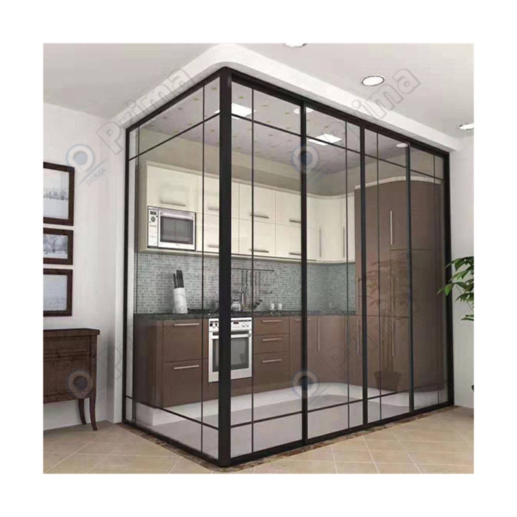 customized modern simple design interior aluminum channel glass partition office glass wall partitions