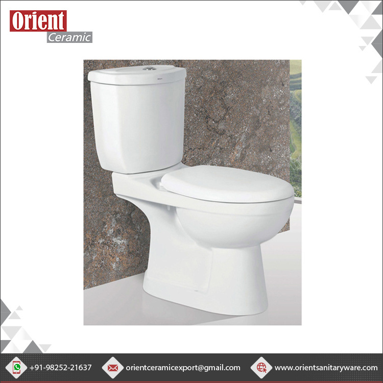 In Depth Experience in Manufacturing Sanitary Ware Two Piece Water Closet White Color 2 Piece WC Toilet Seat Commode